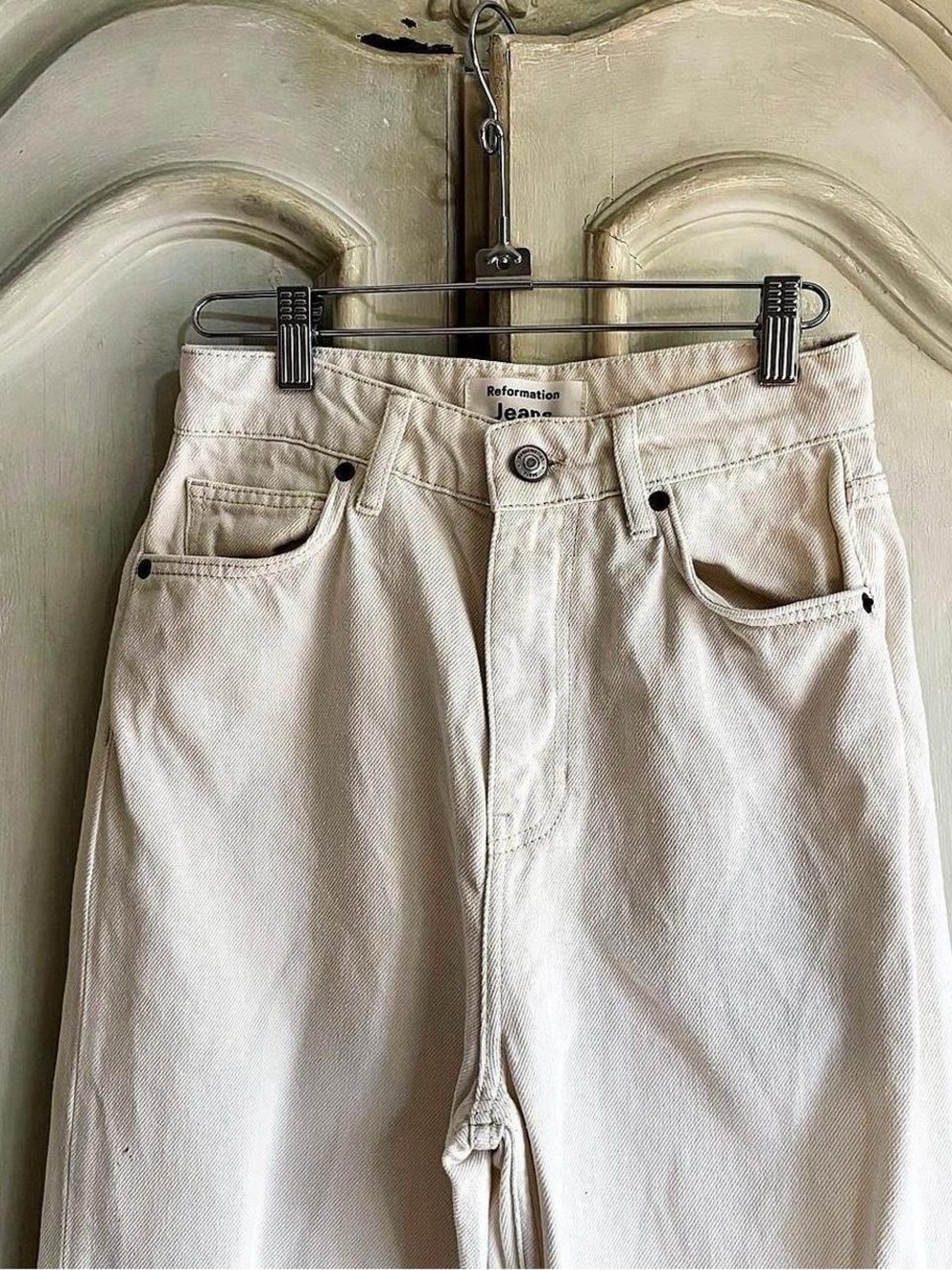 Reformation Women’s ‘Wilder’ Natural Straight-Leg Jeans